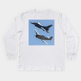 P-47 and F-16 Heritage Flight Kids Long Sleeve T-Shirt